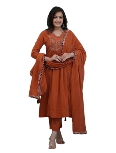 Image of MITZO Rayon Straight Kurta with Palazzo & Dupatta | Stylish Kurta Set for Women | Party & Casual Wear Kurti Set | Ethnic Dress for Women