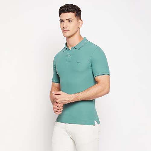 Orewa by OKANE Men's Polo Collar Stretchable Sleeve Striped Dry-Fit Breathable T-Shirt