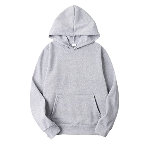 Sweat à capuche pour homme gris clair M en maille premium de mi-saison