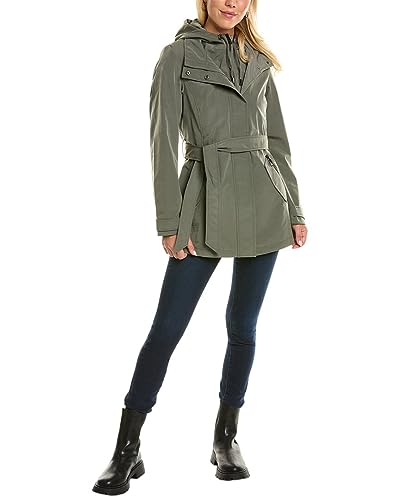 Nautica Women's Hooded Raincoat with Belt Jacket3