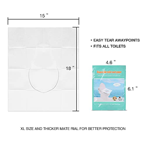 Klolkutta TSC-001 Toilet Seat Covers Disposable, 50-Count Flushable Paper Travel Toilet Seat Covers thumb #2