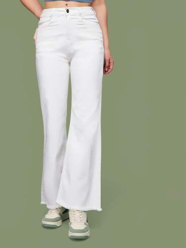 Image of Miss Chase A+ Women's Wide Leg High Rise Regular Length Stretchable Denim Jeans