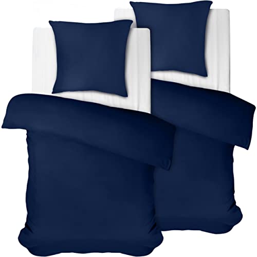 Image of Utopia Bedding Duvet Cover Set - Soft Microfiber 2 Duvet Cover 135x200cm with Pillowcases 80x80cm - Bedding Duvet Cover Set - Navy Blue