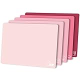 ZVP Flexible Plastic Cutting Board Set of 5 Gradient Color, Colorful Chopping Boards, BPA Free Mats, Non Slip, Dishwasher Safe, 15x12 Inch, Pink Multi-Color