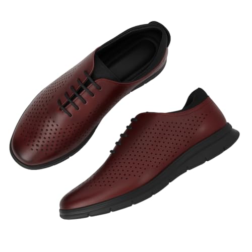 Image of Legwork Voyager Lined Laser Wingtip Oxford Full Grain Leather Dress Shoes /Sneakers (Navy-Ink)