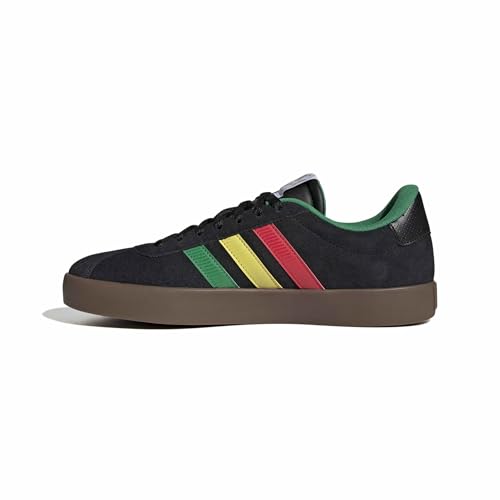 adidas Men's VL Court 3.0 Shoes, core Black/Green/Pure Ruby, 5.5 UK