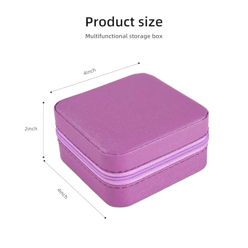Image of KElofoN Travel jewelry case Travel jewelry box Travel Jewelry Organizer Small Jewelry Organizer Box for Girls Women with Mirror (Purple-5)