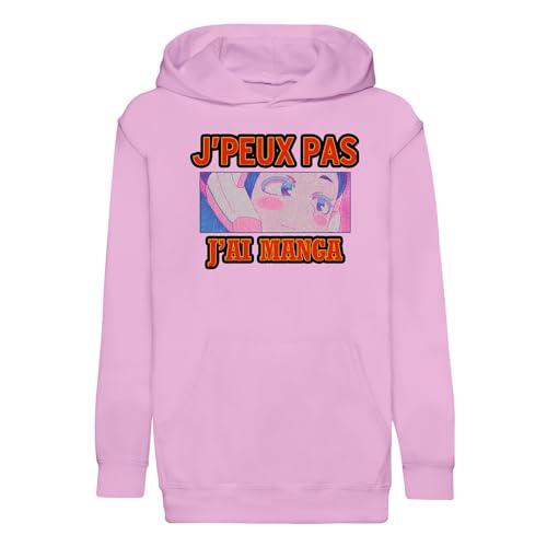 Sweat capuche enfant j'peux pas j'ai manga résistant lavages