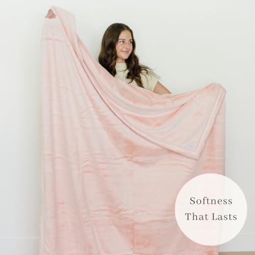 Image of SARANONI Oversized Luxury Blanket | Breathable Super Soft, Lush, Plush Comfy Blankets for Adults | Peach Blush - X-Large 60 inch x 80 inch