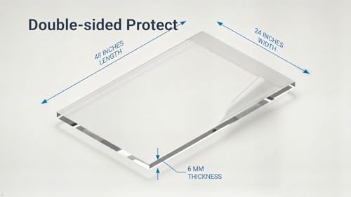2 Pack Plexiglás acrílico 24x48x0.6 cm transparente miniatura 3