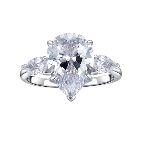 Bague de fiançailles argent massif anti-ternissement et pierres CZ