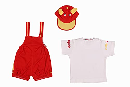 Image of Baby Boy's And Baby Girl's Dungaree Set /Romper Set with T-Shirt And Cap