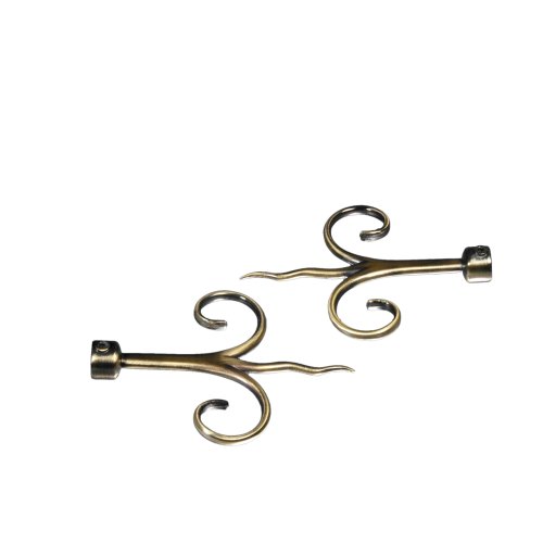 Gardinenstangen-Endstück Diana gold (messingfarben antik) B102cm H137cm L137cm Ø16cm Gardinenstangenendstücke für Gardinenstangen Ø 16 mm