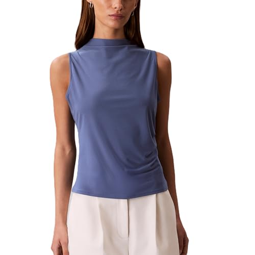 Calvin Klein Women's Crepe Mock Neck Top - image 1