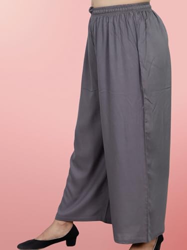 Image of Women's Solid Rayon Palazzo Pants Regular Palazo