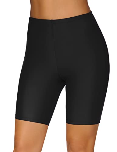 Women's Swim Shorts High Waisted Board Shorts UPF 50+ Bathing Trunks Swimsuit Boyshorts Bottoms