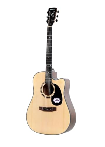 Image of Saga SF-600C Dreadnought Cutaway Acoustic Guitar (Natural)