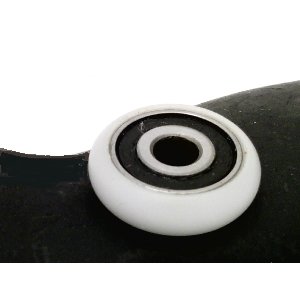 VXB Brand 5mm Bore Bearing with 20mm White Plastic Tire 5x20x5.5mm Type Tire Combined with a Steel Ball Bearings Standard Metric Size 5mm x 20mm x 5.5mm