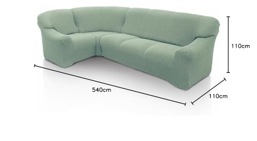 SOFASKINS super elastischer ecksofa überzug, waschbar, hochwertig, atmungsaktiv, bequem und langlebig, Sofa überzug, Einfach anzubringen, Maße (340-540 cm), Farbe Türkis