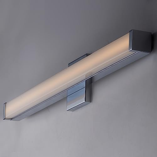 Image of Maxim Lighting Spec Bath Vanity Light | Polished Chrome Aluminum Finish | Contemporary Indoor Light Fixture | Ideal for Bathrooms & Powder Rooms | Dimmable | Home Decor Light Fixture | 52002PC