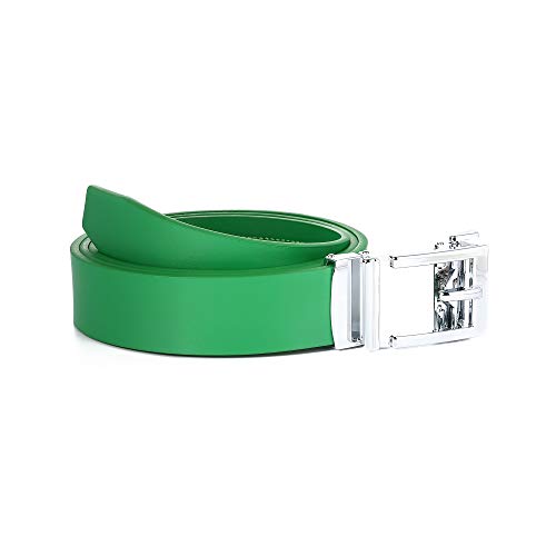 Image of Gelante Genuine Leather Ratchet Dress Belt With Automatic Sliding Buckle - Minimalistic Style-Trim to Fit