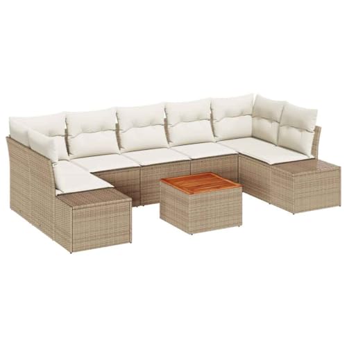 QJBSAVVA 8-teiliges Modular Gartenmöbel Set aus Polyrattan und...