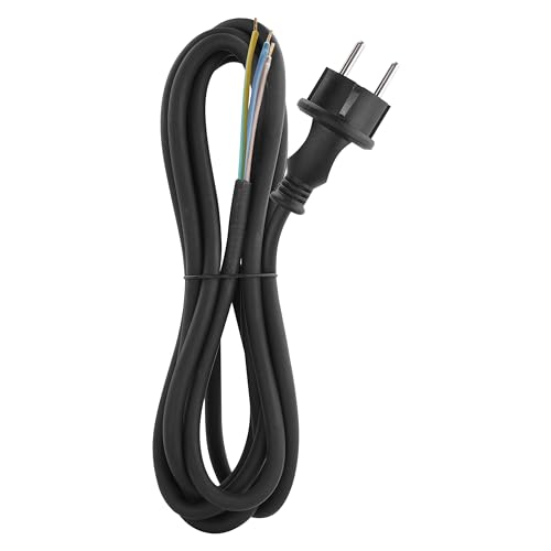 Cable de conexión Schuko de goma EMOS 3m H07RN-F 3x1,5 para alta tensión mecánica negro