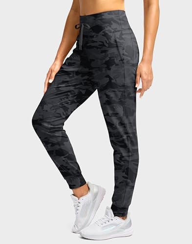 Image of Soothfeel Womens Joggers with Zipper Pockets High Waisted Sweatpants Athletic Leggings Pants for Workout Running Yoga