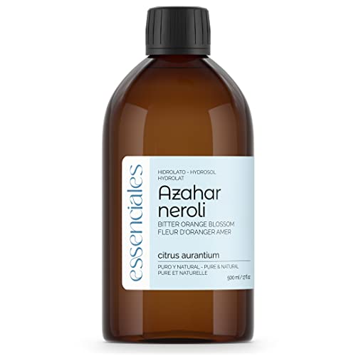 Essenciales - Hidrolato de Agua Floral de Azahar Neroli, 100% Pura y Natural, 500 ml | Hidrolato de Agua Floral Citrus Aurantium