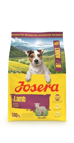 JOSERA Mini Lamm (1 x 3 kg) | Adult | Premium Trockenfutter für ausgewachsene Hunde Kleiner Rassen | mit Süßkartoffel Kräuter & Früchten | kleine Kroketten | extraverträglich | getreidefrei | 1x