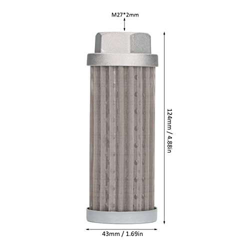 Image of Oil Suction Strainer Filter Cartridge, 80x100x180μm Hydraulic Fuel Suction Valve Strainer Oil Filter Cartridge Metal Mesh Tube Connection Fuel Suction Filter for Automobile,
