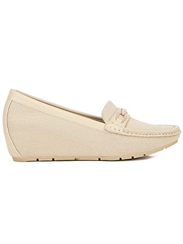 Image of Bata Women Zaynab Loafers, Nude, (6510177)