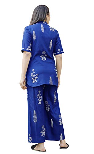 Image of ARYAN Women's & Girl's Rayon All Over Print Night Suit Set Pack of 1