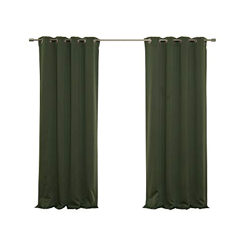 Best Home Fashion Thermal Insulated Blackout Curtains - Antique Bronze Grommet Top - 52" W X 84" L - (Set Of 2 Panels) (52" W X 84" L - Each Panel, Moss) #TOP6