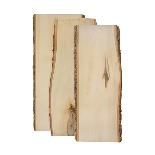 Foggy Bottom Woodworks Rustic Basswood Live Edge Plank 23 Long 3-Pack