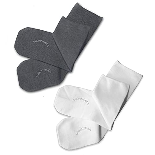 Seamless Sensitivity Socks - 2 Pack (Charcoal & White, Medium)