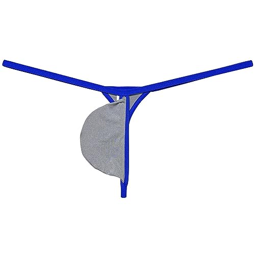 Men's Ultra Tiny String Thong Underwear Teardrop-shaped Pouch Tangas Minimum Coverage Underpants Ice Silk T-back2