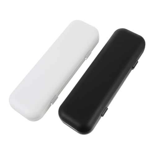 WATIIFUFU 2個 ボックス 歯磨き粉容器 歯ブラシ容器 収納ケース あごトレーナー トラベルケース 充電式 プラスチック Black