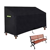 3 Sitzer Gartenbank Schutzhülle Abdeckung mit Kordelzug 4 Schnappverschlussgurte Winddicht Abdeckplane Wasserdicht UV-Beständig Oxford Gewebe Schutzhülle für Gartenmöbel Gartensofa