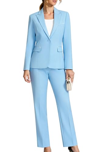 Kelyaa Women's 2 Piece Business Office Suit Lady Peaked Lapel