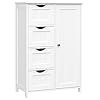 VASAGLE Dressoir badkamerkast, badkamerkast van hout bijzetkast commode met 4 laden, kastdeur, verstelbare plankvlak…