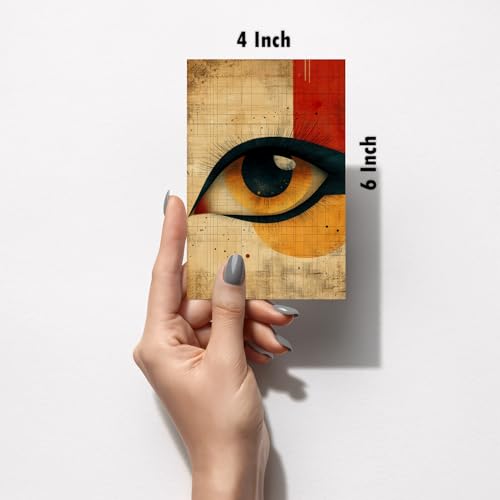 Image of SiddArtify Abstract Eye Wall Art Poster Print Set - Modern Face Art Decor for Living Room Bedroom Office - Set of 2-4x6 Inch - Board (Pack of 6) - Sticker (Pack of 6)