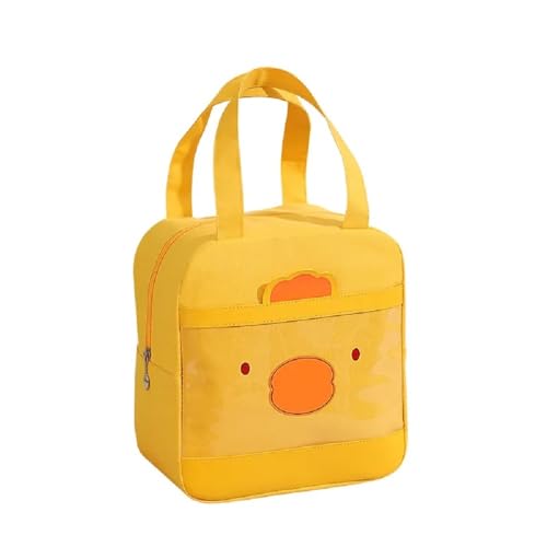 Image of CoolKraft Lunch Bag for School Kids, Girls, Cute Animal Design Bag, Lunch Bag for Office Women Travel Picnic Bag, Insulated Portable Tiffin Bag 29 x 18.5 x 14 cm (Yellow)