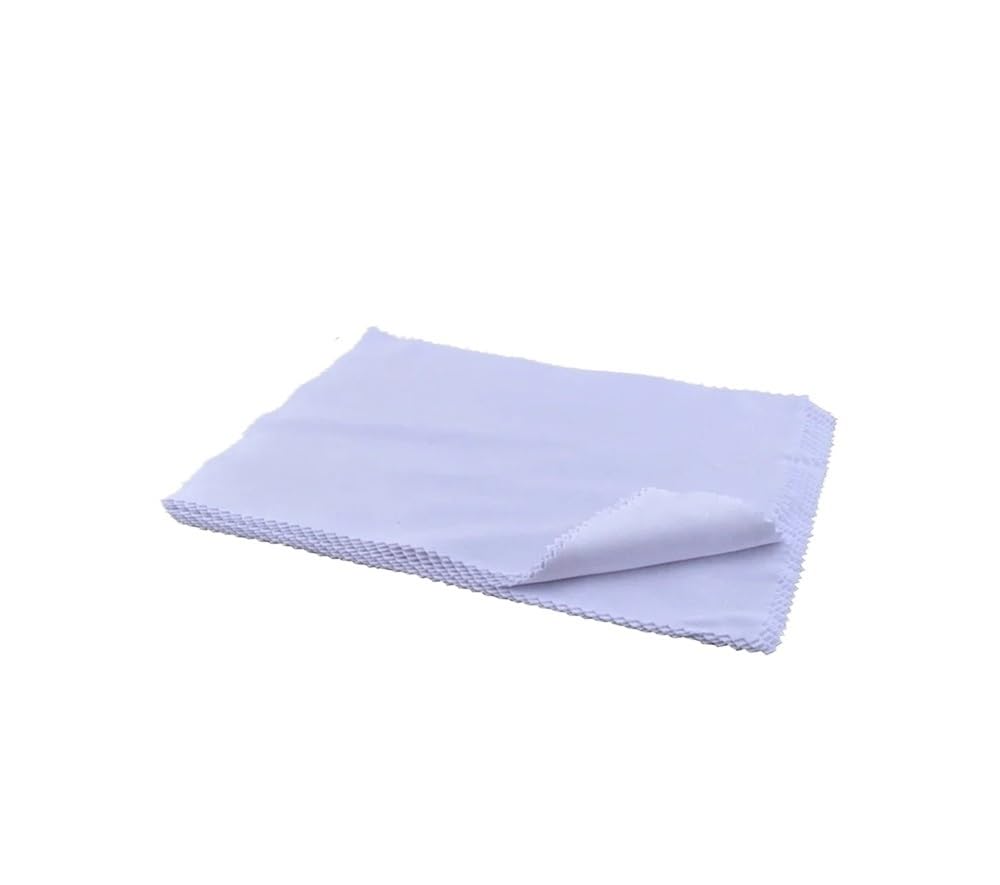 100 panni in microfibra per occhiali, 15 x 18 cm di spessore, panno per la pulizia degli occhiali, bianco, nero, blu, verde, rosso, arancione, rosa (bianco)