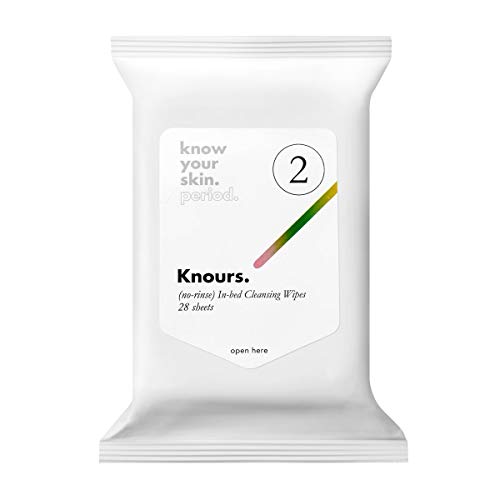 Knours. In-bed Cleansing Wipes | No Rinsing Required | Gentle Makeup Removing + Calming + Toning + Refreshing Towelettes | Cleanse from the comfort of bed | Natural, Safe, Clean Ingredients(28 count)