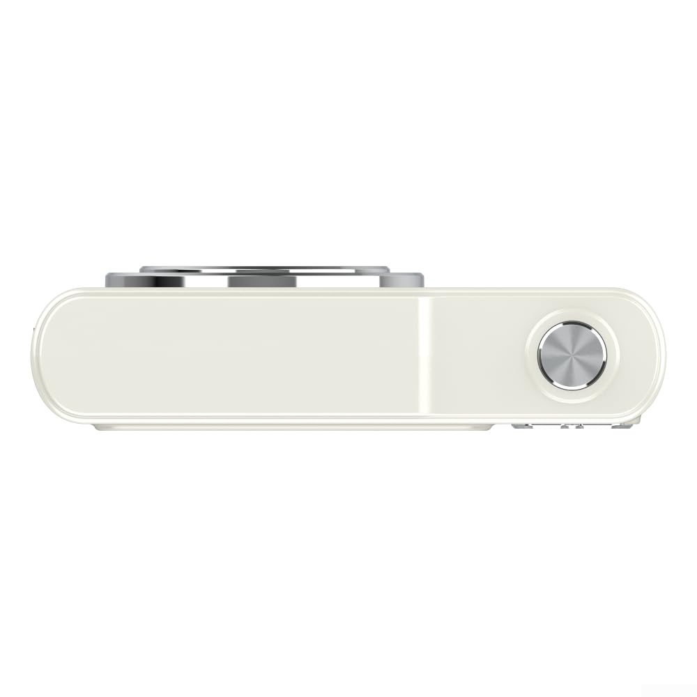 Fotocamera digitale 4 K 48 MP, videocamera con schermo da 2,4 pollici, zoom 16x, flash con rilevamento del viso anti-shake per studenti (bianco 32G)