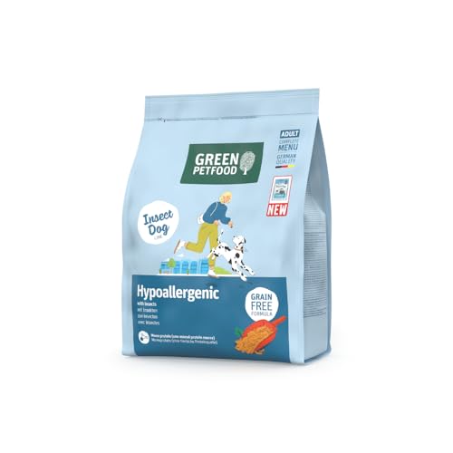 Green Petfood InsectDog Hypoallergen mit Insekten (3 x 3 kg) | Adult | Premium Trockenfutter für ausgewachsene allergische Hunde | getreidefrei | nachhaliges Hundefutter | German Quality | 3er Pack