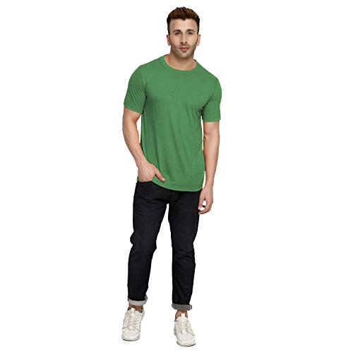 Image of Akshya t Shirt Men Cotton | Tshirt Men Round Neck|Round Neck Tshirt Half Sleeves-Light Green, Msize