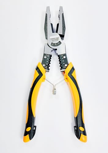 Image of Multi-Function Combination Plier 5-in-1 | Wire Cutter, Stripper & Crimper | Heavy Duty 60CrV Steel Electrical Hand Tool