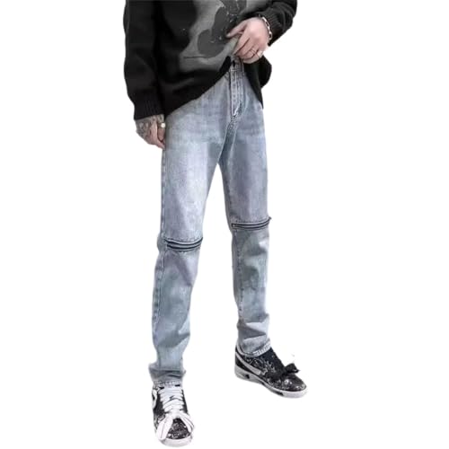 Men Low Rise Jeans Trousers Cotton Korean Soft Stacked Cowboy Pants